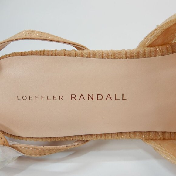 Loeffler Randall Dahlia Ankle Strap Knot Bow SANDALS Sz 10.5 Glitter Beauty NEW - Picture 11 of 16